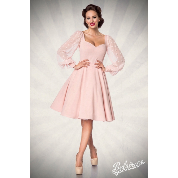 Retro jurk met lange mouwen