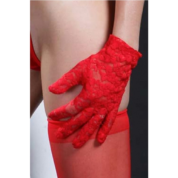 Handschoenen kort model rood kant OS