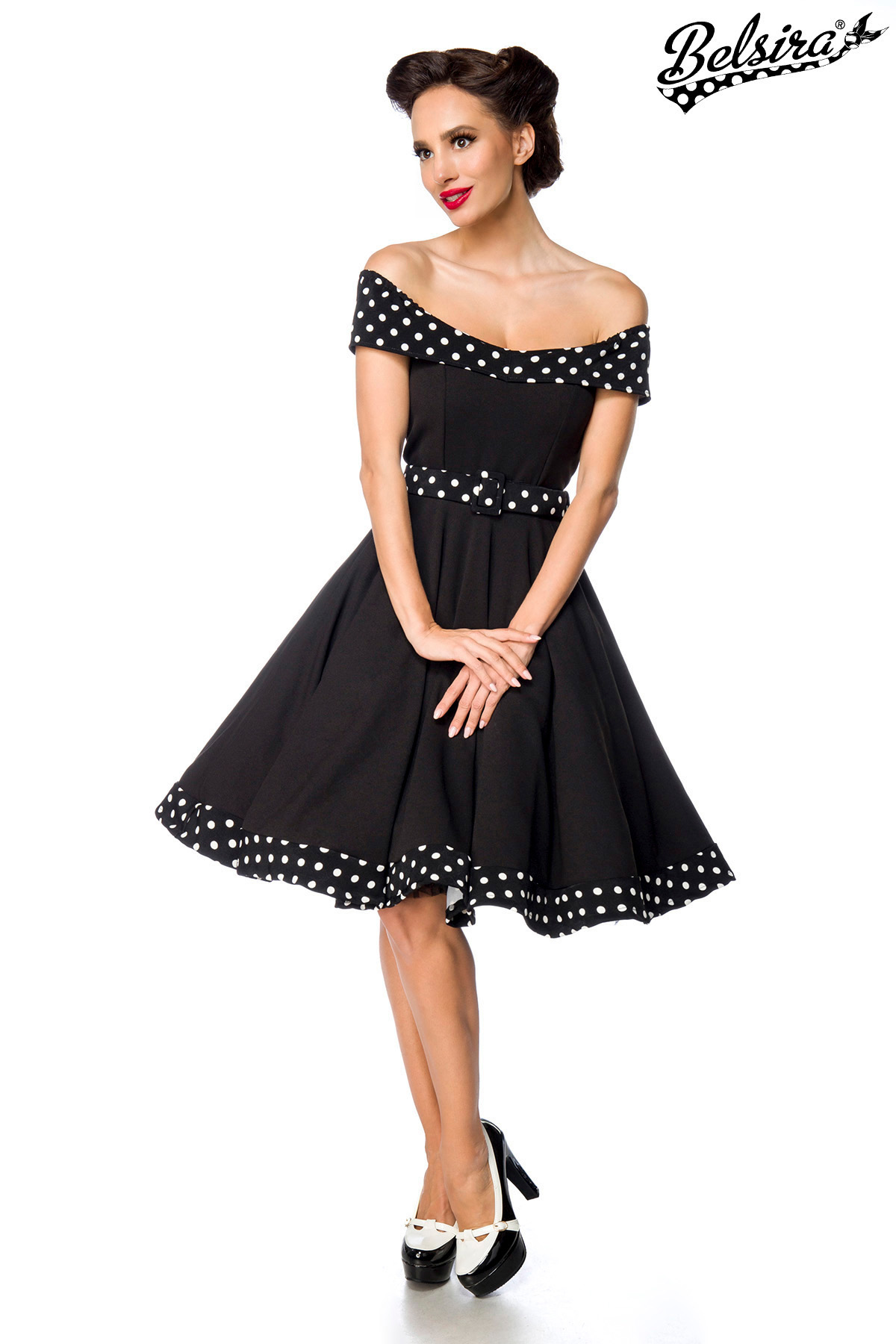 strapless swing jurk met riem
