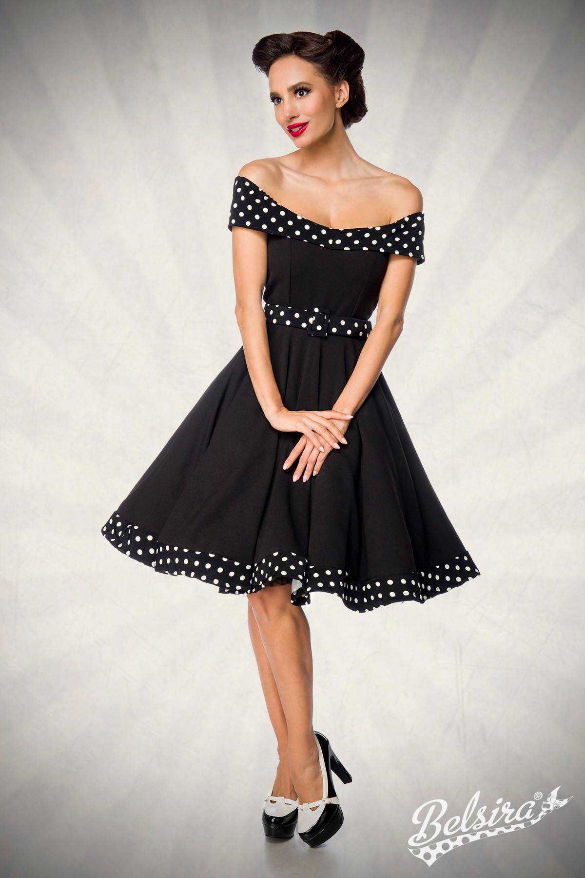 strapless swing jurk met riem