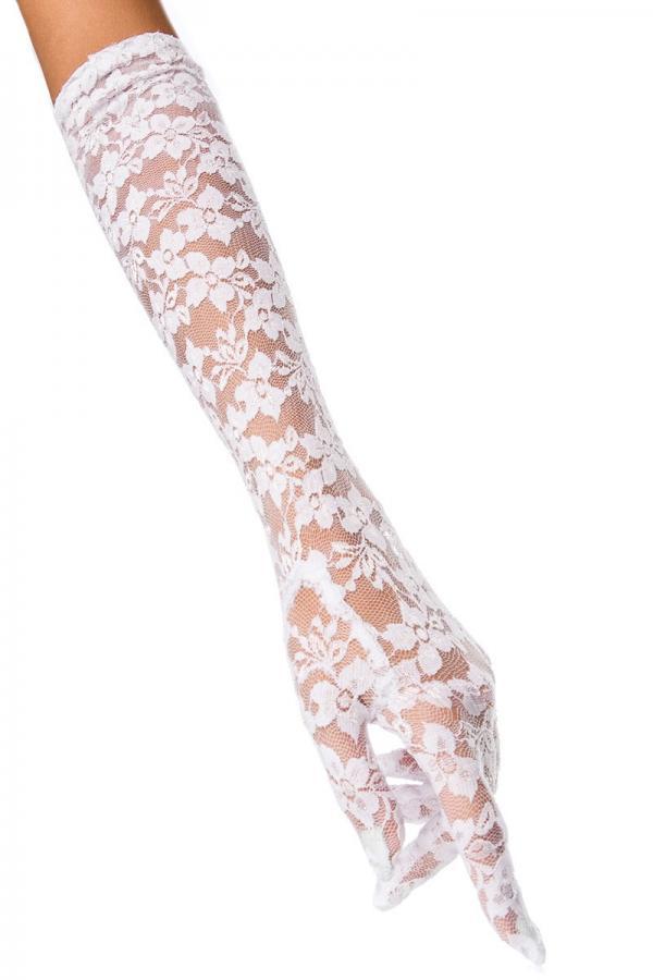 Lange witte kanten handschoenen