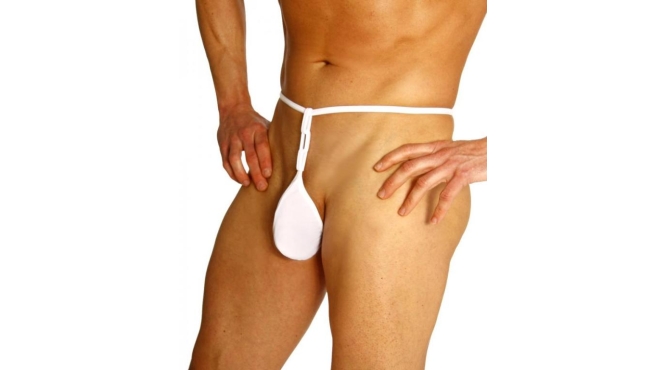 Mannen G-string wit