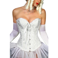 Wit corset met burlesque patroon