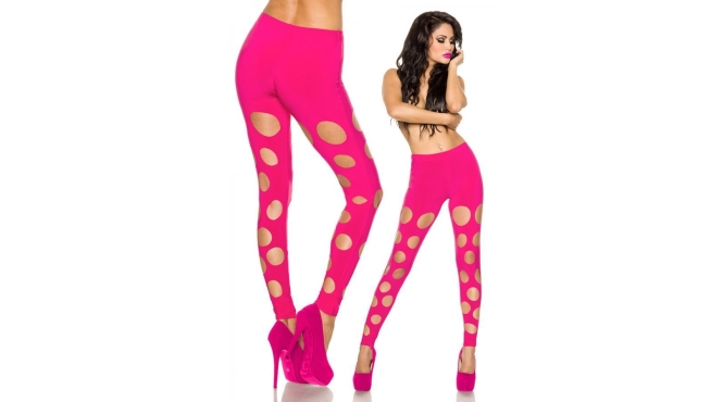 Roze legging met uitsparingen