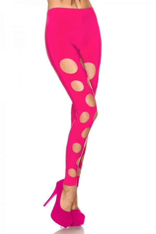 Roze legging met uitsparingen