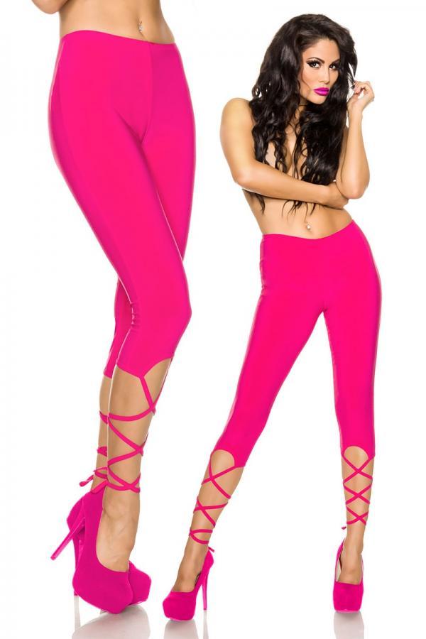 Roze legging met veters