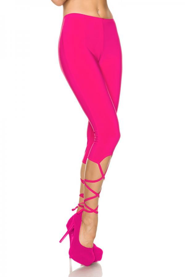 Roze legging met veters