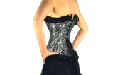 Halfborst corset zwart-zilver