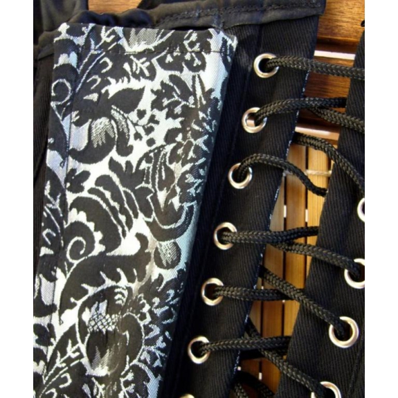 Halfborst corset zwart-zilver