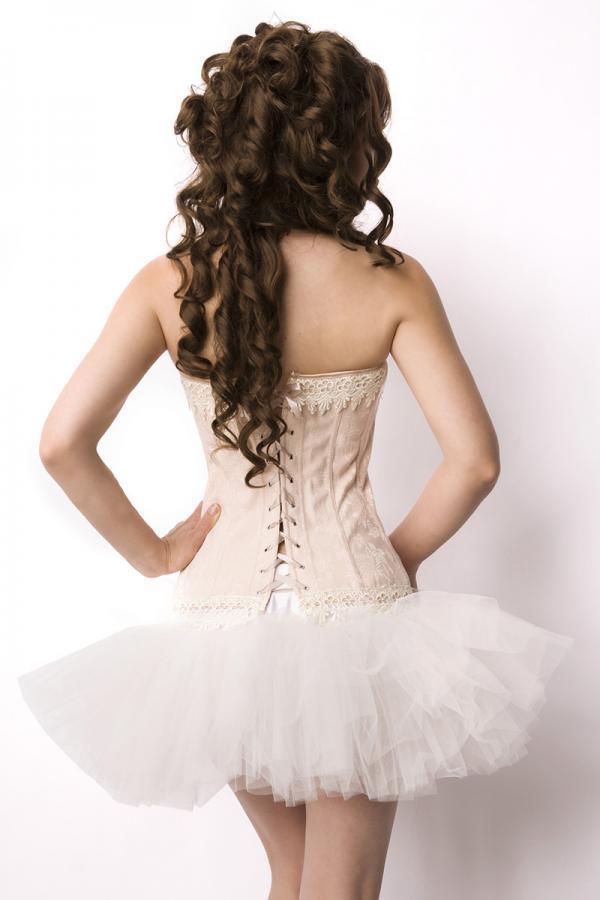 Brokaat corset creme