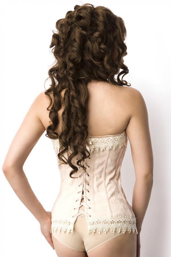 Brokaat corset creme