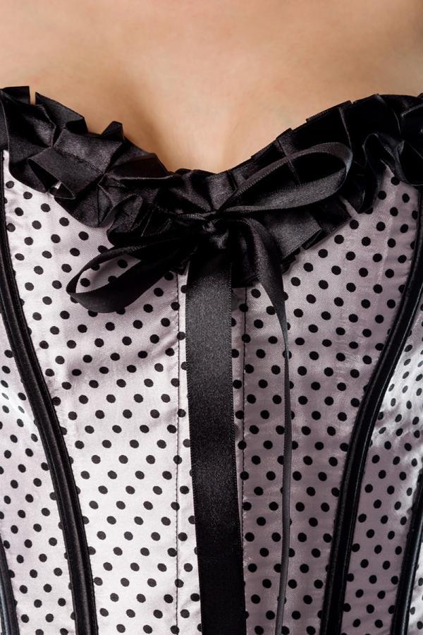 Rockabilly corset zwart-wit gestipt