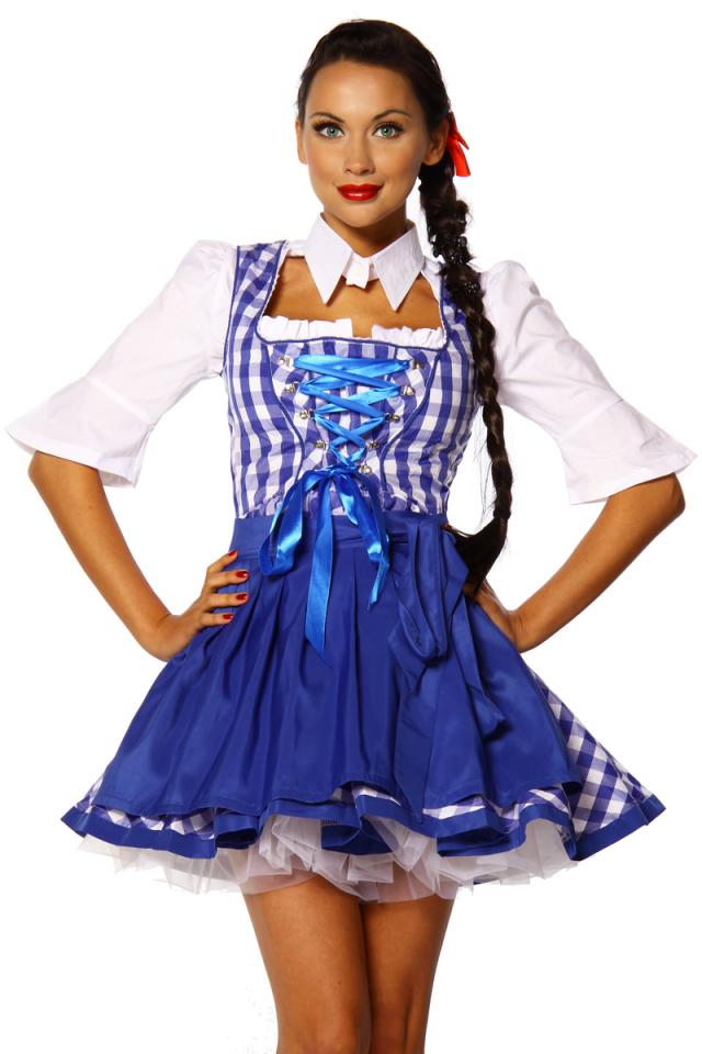 Dirndl blauw geruit