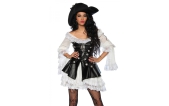 Piraten kostuum leerlook corset