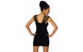 Mini-jurk zwart schouderbandjes
