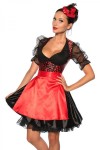 Dirndl zwart met rood schort Dirndl zwart met rood schort