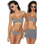 Push-up bikini gestreept zwart-wit Push-up bikini gestreept zwart-wit