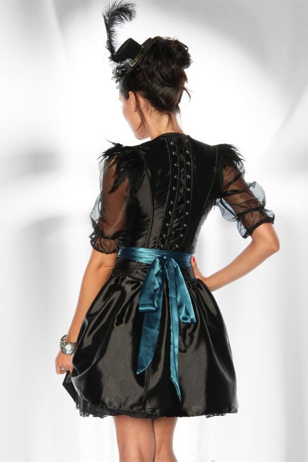 Dirndljurk blauw-zwart