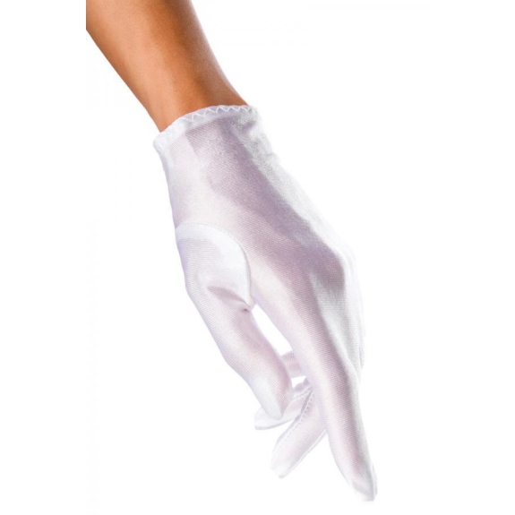 Korte satijnen handschoenen wit