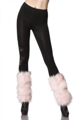 Fluffy beenwarmers lichtroze