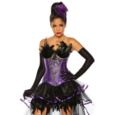 Burlesque corset zwart-paars
