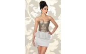 Strapless jurk met pailletten wit