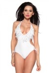 Monokini met franjes wit Monokini met franjes wit