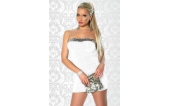 Mini jurk wit met zilveren pailletten