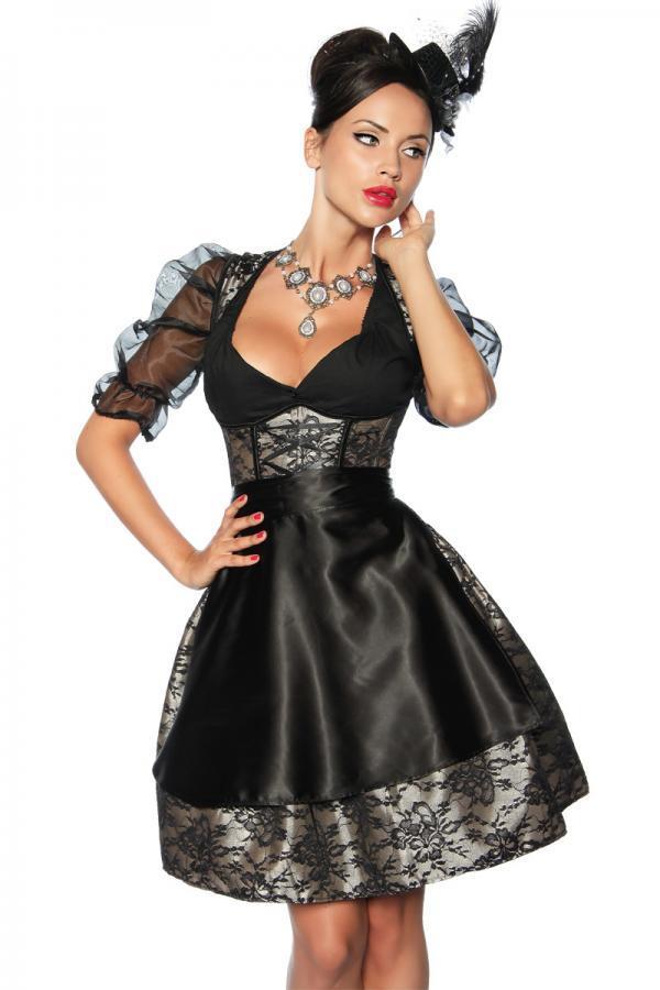 4-delige zwarte dirndl