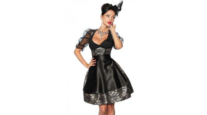 4-delige zwarte dirndl