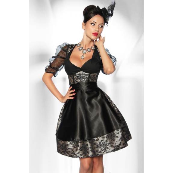 4-delige zwarte dirndl