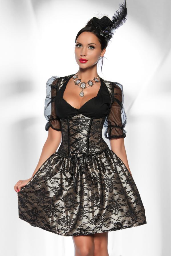 4-delige zwarte dirndl
