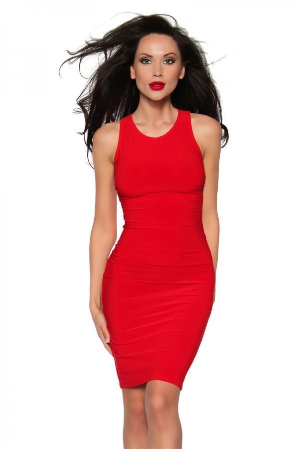 Cocktailjurk stretch rood