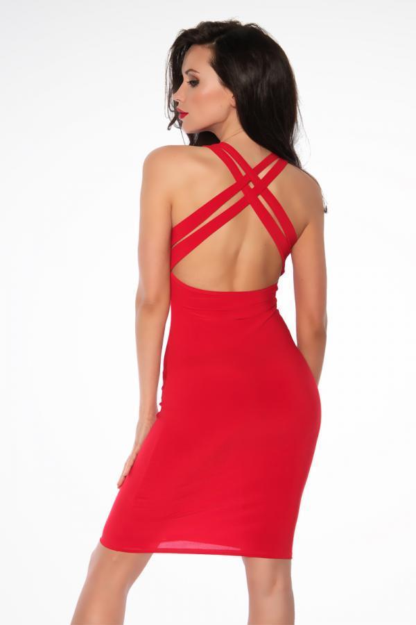 Cocktailjurk stretch rood
