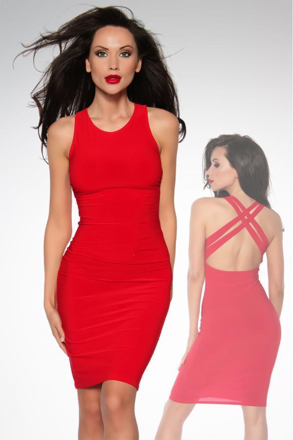Cocktailjurk stretch rood