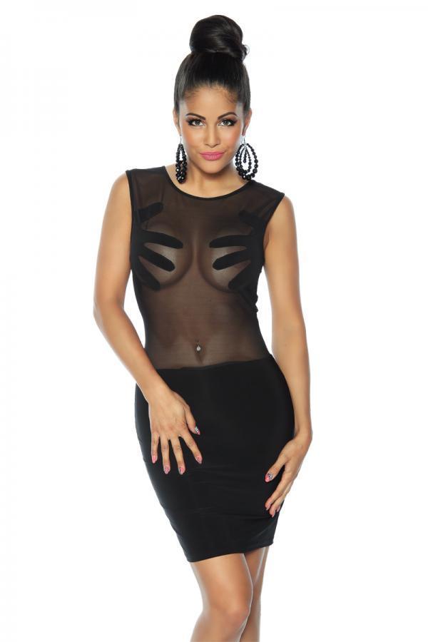 Partyjurk mesh top zwart