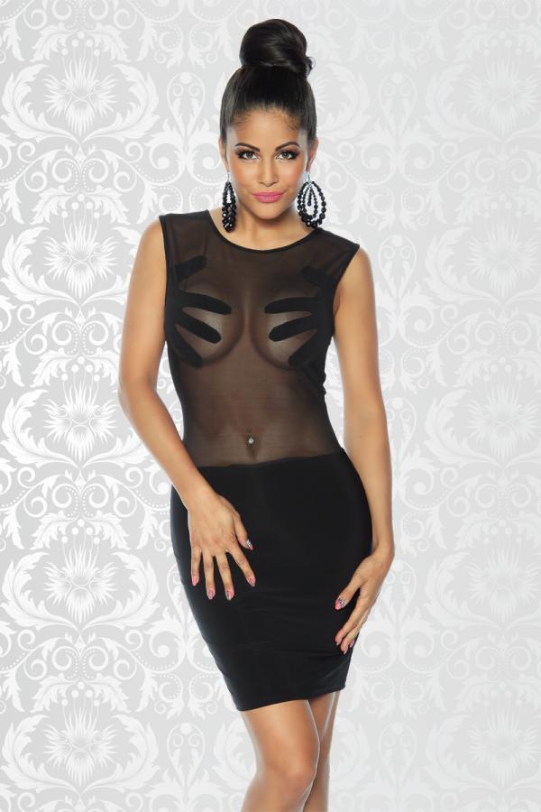 Partyjurk mesh top zwart