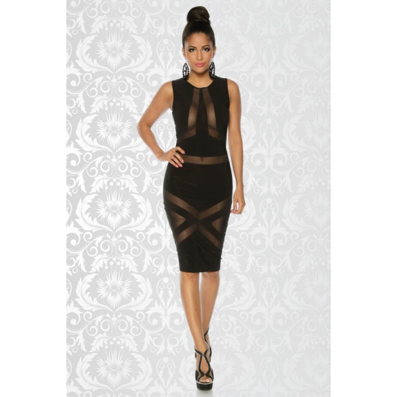 Partyjurk open mesh zwart