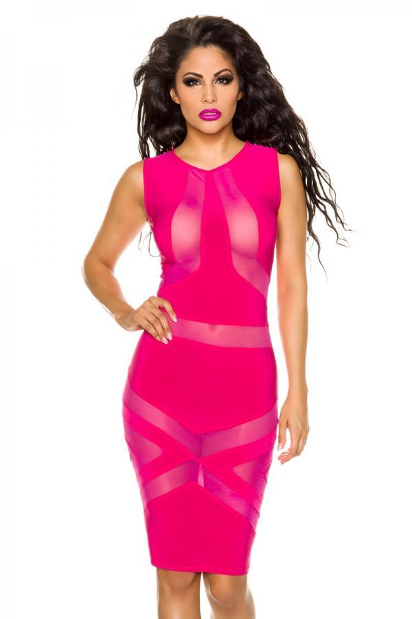 Partyjurk open mesh roze