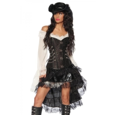 Corset zwart met kettingen