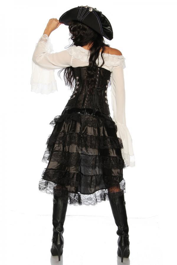 Corset zwart met kettingen