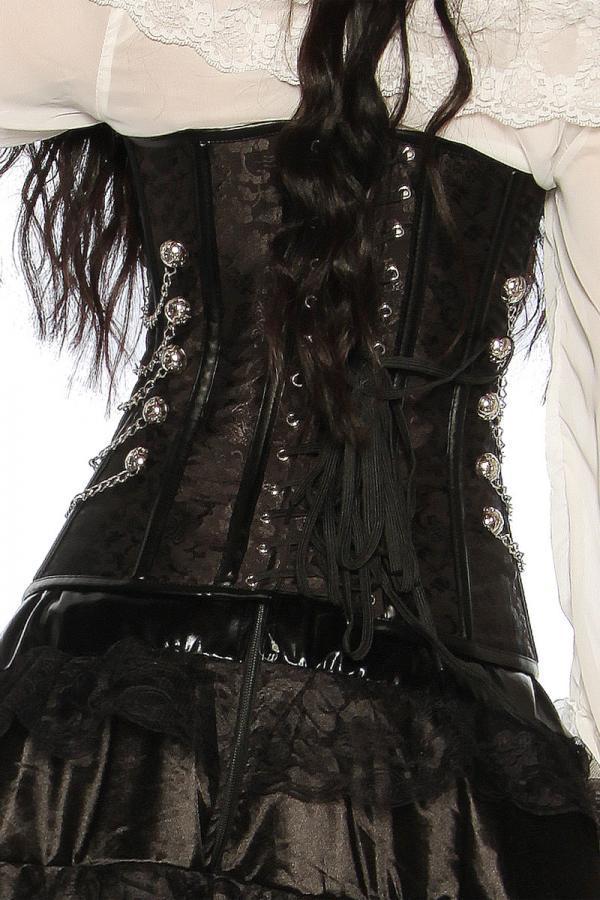Corset zwart met kettingen