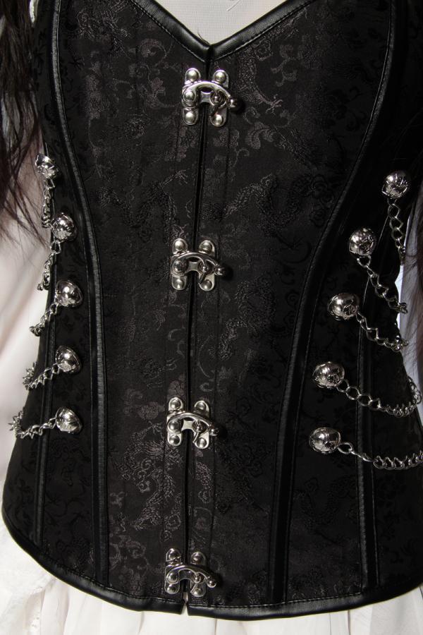 Corset zwart met kettingen
