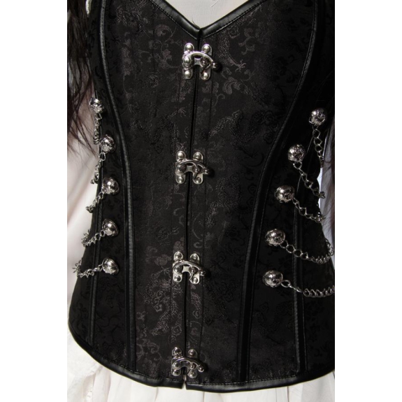 Corset zwart met kettingen