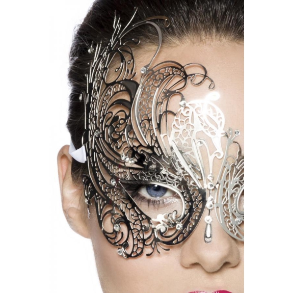 Extravagant metalen masker zilver