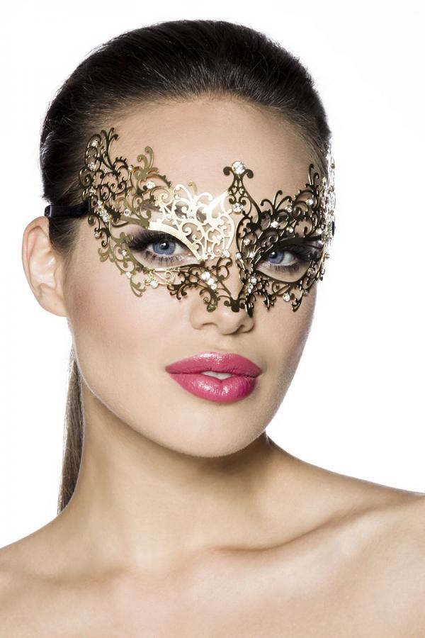 Verleidelijk metalen masker goud