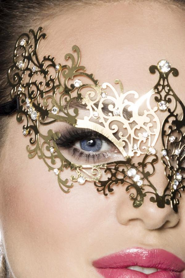 Verleidelijk metalen masker goud