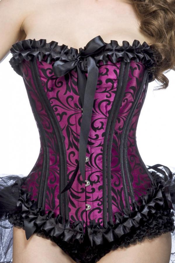 Burlesque corset met flockprint