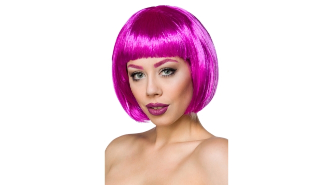 Pruik bobline roze