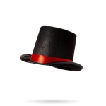 Cilinderhoed zwart-rood Cilinderhoed zwart-rood
